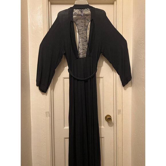 Savage X Fenty S/M Robe Exclusive CLF Racerback Long Sleeve Robe Caviar Black - Picture 15 of 16